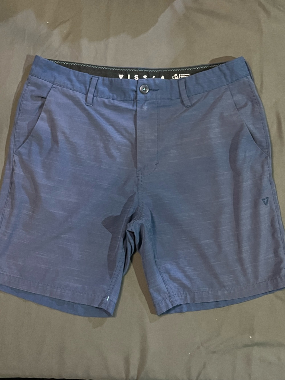 Vissla Cutlap Eco 17.5" Hybrid WalkShorts, Slub, Textured, Blue, Sz 32
